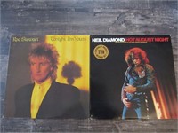 1981 Rod Steward 1972 Neil Diamond Record Albums