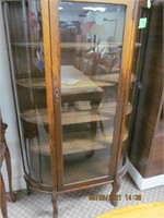BOW FRONT OAK CHINA CABINET