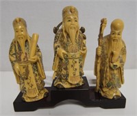 3 Chinese Bone Carved Deities