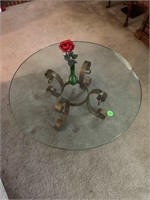 GLASS TOP TABLE 18IN TALL
