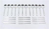 24 Sterling TOWLE Butter Knives and Soup Spoons