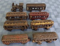 8pc. Cast iron train set