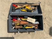 Tool box w/misc tools, plum bob
