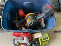 Box of battery powered tools