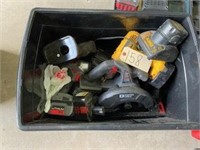 Box of battery powered tools