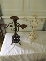 Pair of Vtg Large Wrought Iron Candle Stands 21"