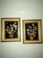 Pair of Shadowboxes with 3D Shell Designs