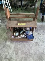 WOODEN CART WITH CONTENTS