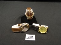 Mens' Quartz Watches (3); Leather Like Bands;