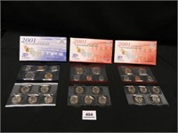 2001 U.S. Mint Sets; 2-Denver; 1-Philadelphia;