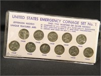 United States Emergency Coinage Set #1; 1942-1945