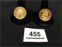 Sacagawea $1 Coins-(2); 2004, 2005; "S" Mint Mark;
