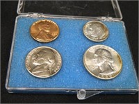 1960 Coin Set; Quarter, Nickel, Penny-"D"; Dime-"P