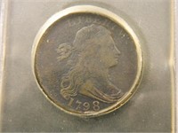 1798 Draped Bust Large Cent (First Hairstyle);  US