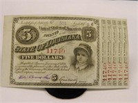 1873 $5 State of Louisiana Baby Bond No. 11740;