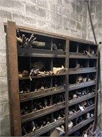 metal shelving and contents