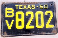1950 Texas License Plate