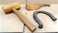Horse Shoe, Butter Paddle, Mallet