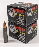 40 Wolf 7.62x39mm Steel Case Rounds.