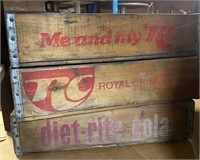 3 vintage soda carton wood box racks