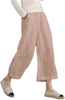 NEW - Ecupper Womens Loose Cotton Capris Plus