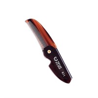 ZEUS Folding Mustache Comb, Handmade Saw-Cut B
