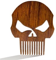 AS IS - Punisher Skull Wood Beard Comb By Beard