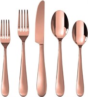 NEW - Rose Gold Silverware Set, Stainless Steel