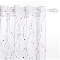 Deconovo White Sheer Curtains 63 Grommet Top