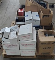 Pallet of cameras wires and electronic components