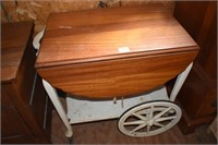 Painted Mahogany Tea Cart As Found