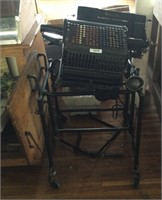 Antique Burroughs Adding Machine w/ Rolling Desk