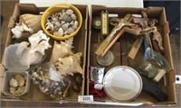 Box Lot of Misc. Home Decor, Sea Shells & More