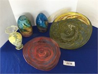 5 pcs. Art Glass Bowls & Vases