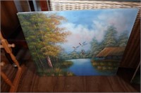 Signed Oil on Canvas S. Alvarez Wildlife