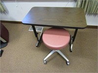 Desk, chair.