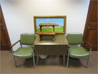 (2)Office chairs and drop leaf table.