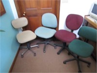 (4)adjustable office chairs.