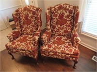 2 matching wingback chairs
