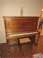 upright piano & stool