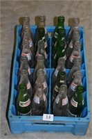 Pepsi & Mountain Dew Bottles in Blue Crate