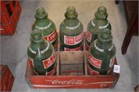 (5) 2 Liter Coke Bottles & Crate