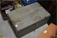 Wood Storage Box w/Plumbing Items