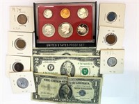 1980 Proof set, paper currency, and more!