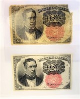 1874 10 cent fractional currency bills