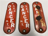 3 x Enamel SEC Signs