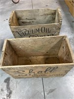 2 x Wooden Oil Boxes Inc Shell