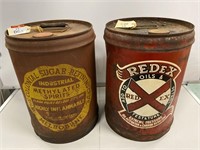 Redex & Colonial Sugar Refining 5 Gallon Drums