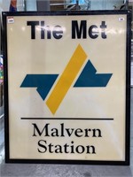 The Met Malvern Station Perspex Railway Sign.