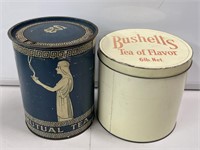 Pair Tea Tins Inc. Mutual & Bushells